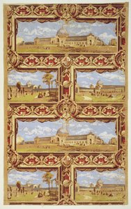 Uitzichten van de Internationale Tentoonstelling, 1862, behangontwerp door Unbekannt Unbekannt
